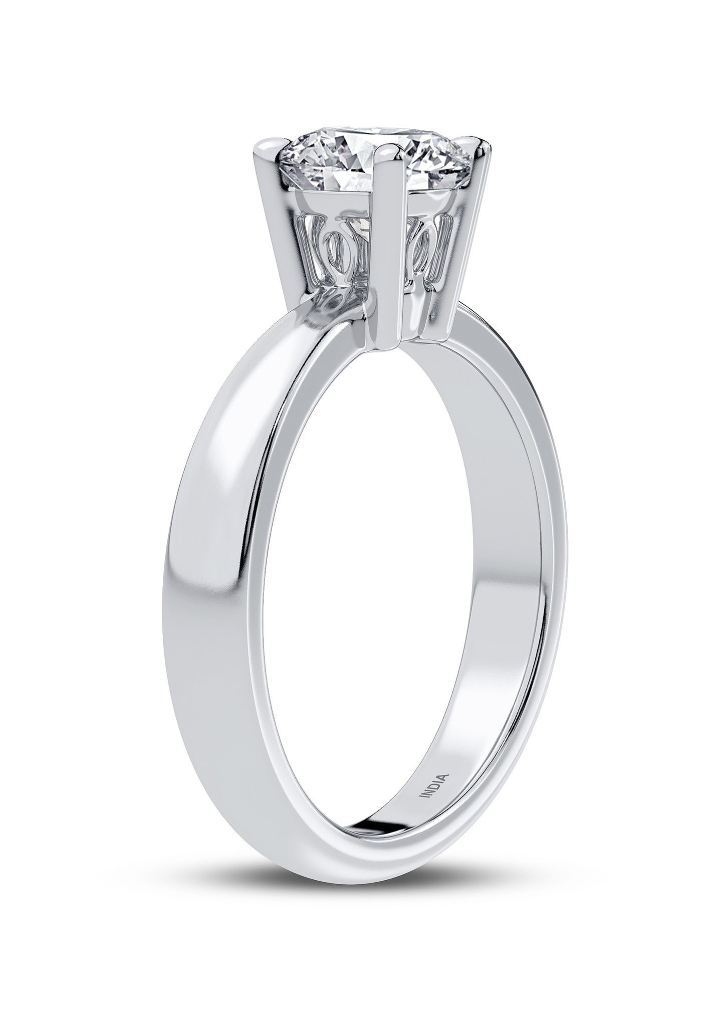 14K White Gold 1.00 ct Lab Grown diamond solitaire ring