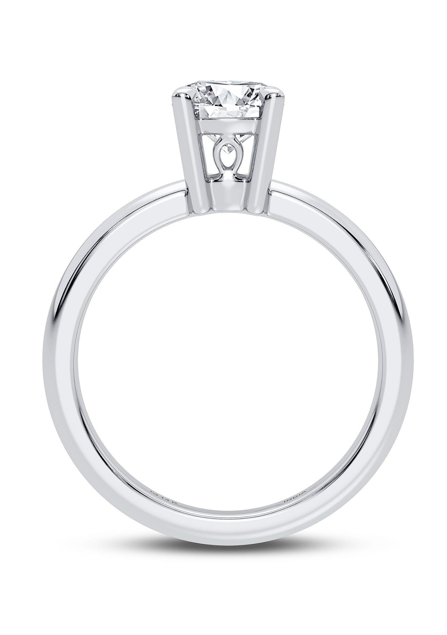 14K White Gold 1.00 ct Lab Grown diamond solitaire ring