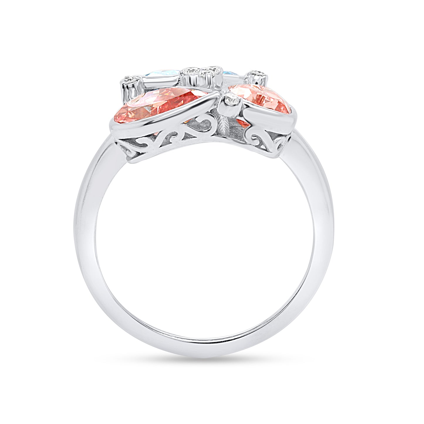 SELENE: Pink & Blue diamond 4.05 ctw 14Kt ring