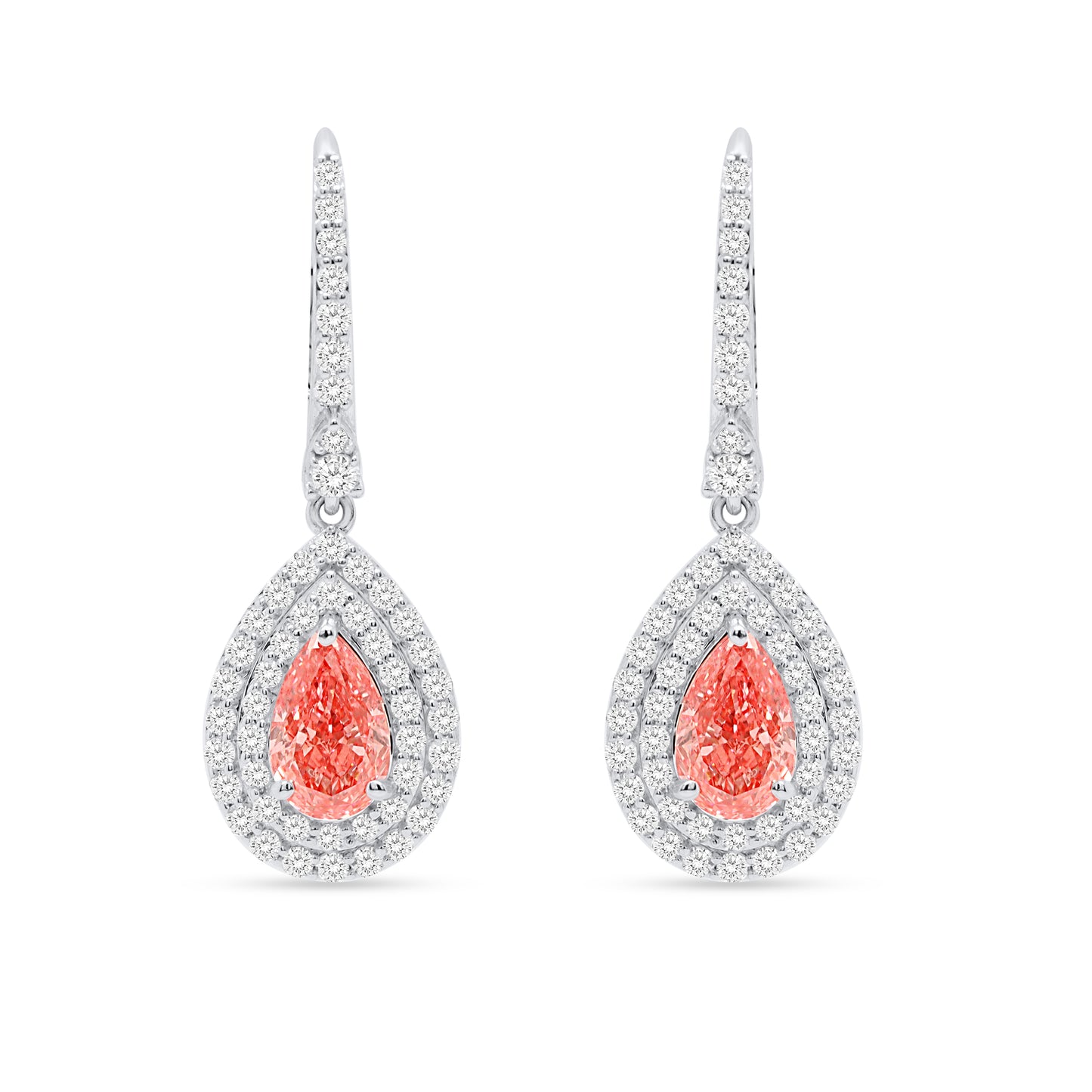 APHRODITE: Pink Diamond 3.36 ctw 14Kt drop earrings