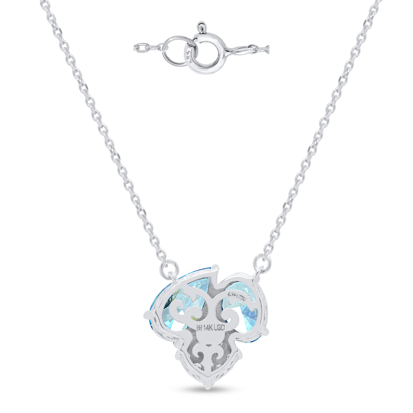 SELENE: BLUE diamond 2.48 ctw 14 Kt pendant