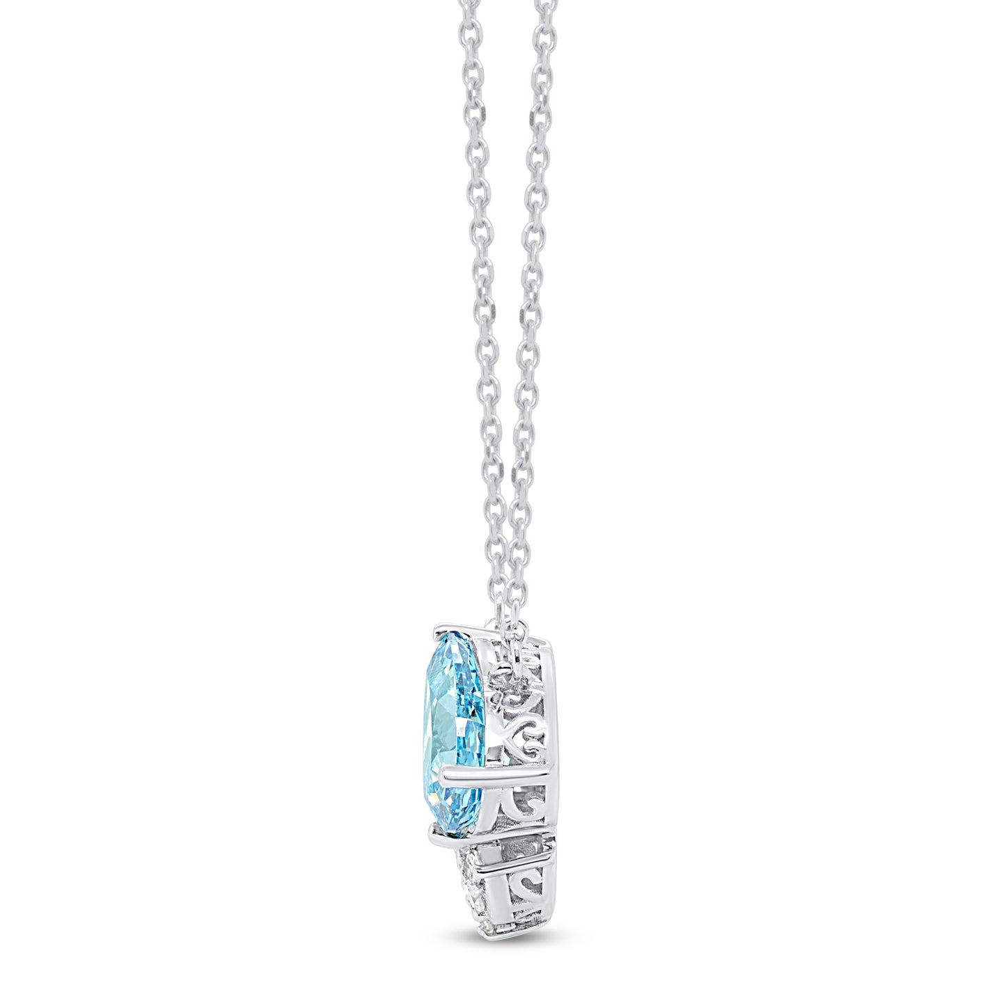 SELENE: BLUE diamond 2.48 ctw 14 Kt pendant