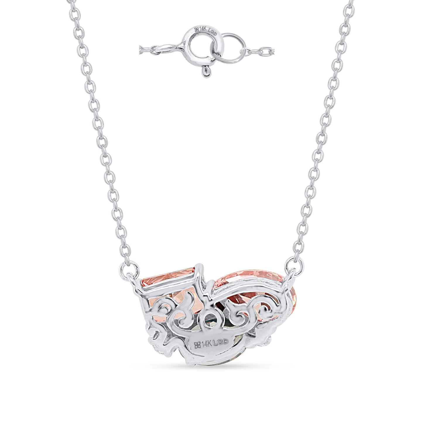 ATHENA: Pink & Blue diamond 3.32 ctw 14Kt pendant