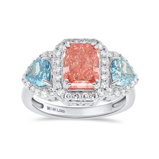 THALIA: Pink & Blue Diamond 3.55 ctw 14Kt ring