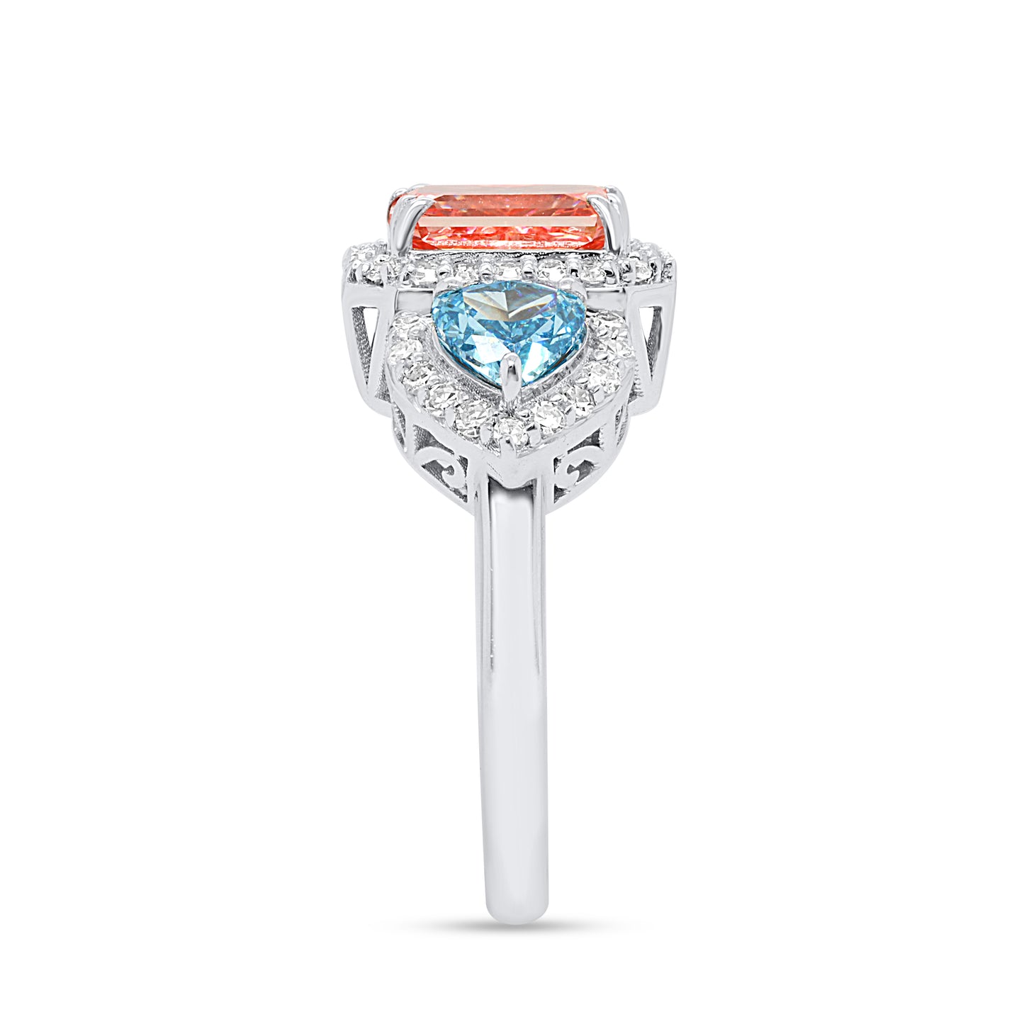 THALIA: Pink & Blue Diamond 3.55 ctw 14Kt ring