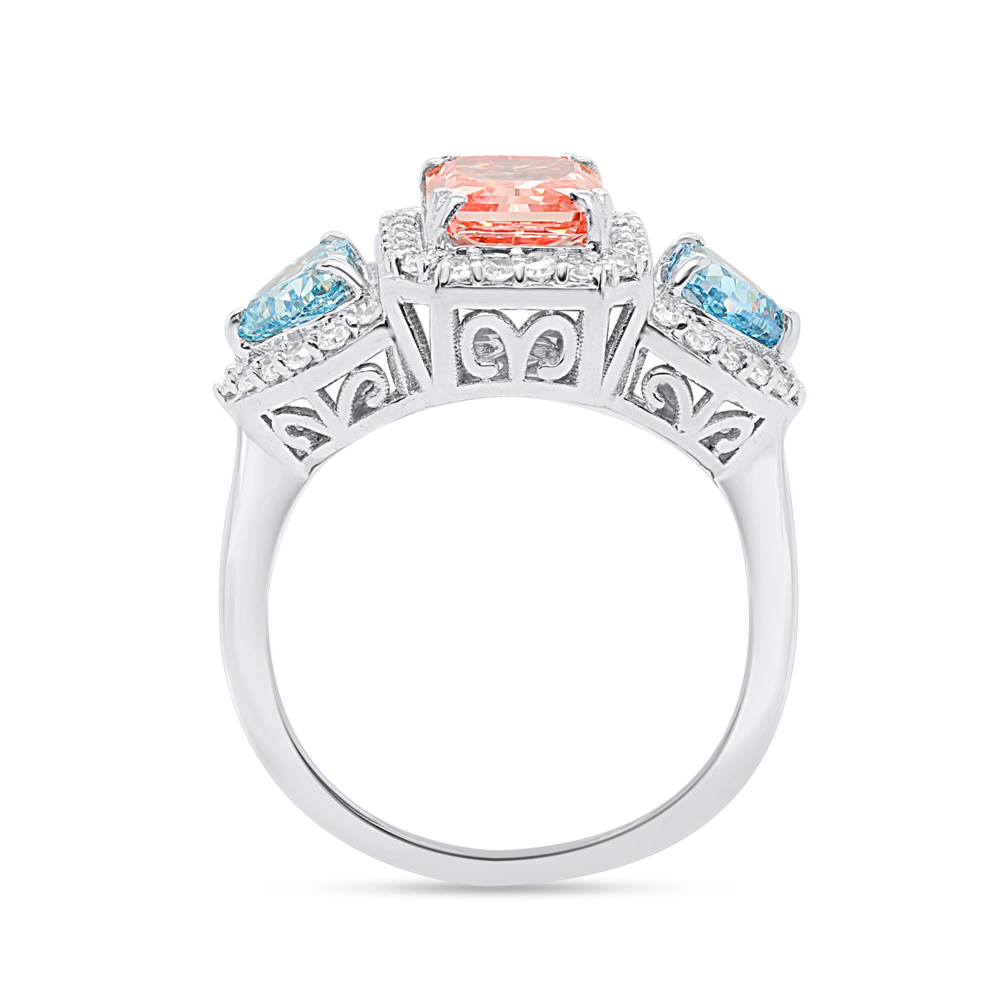 THALIA: Pink & Blue Diamond 3.55 ctw 14Kt ring