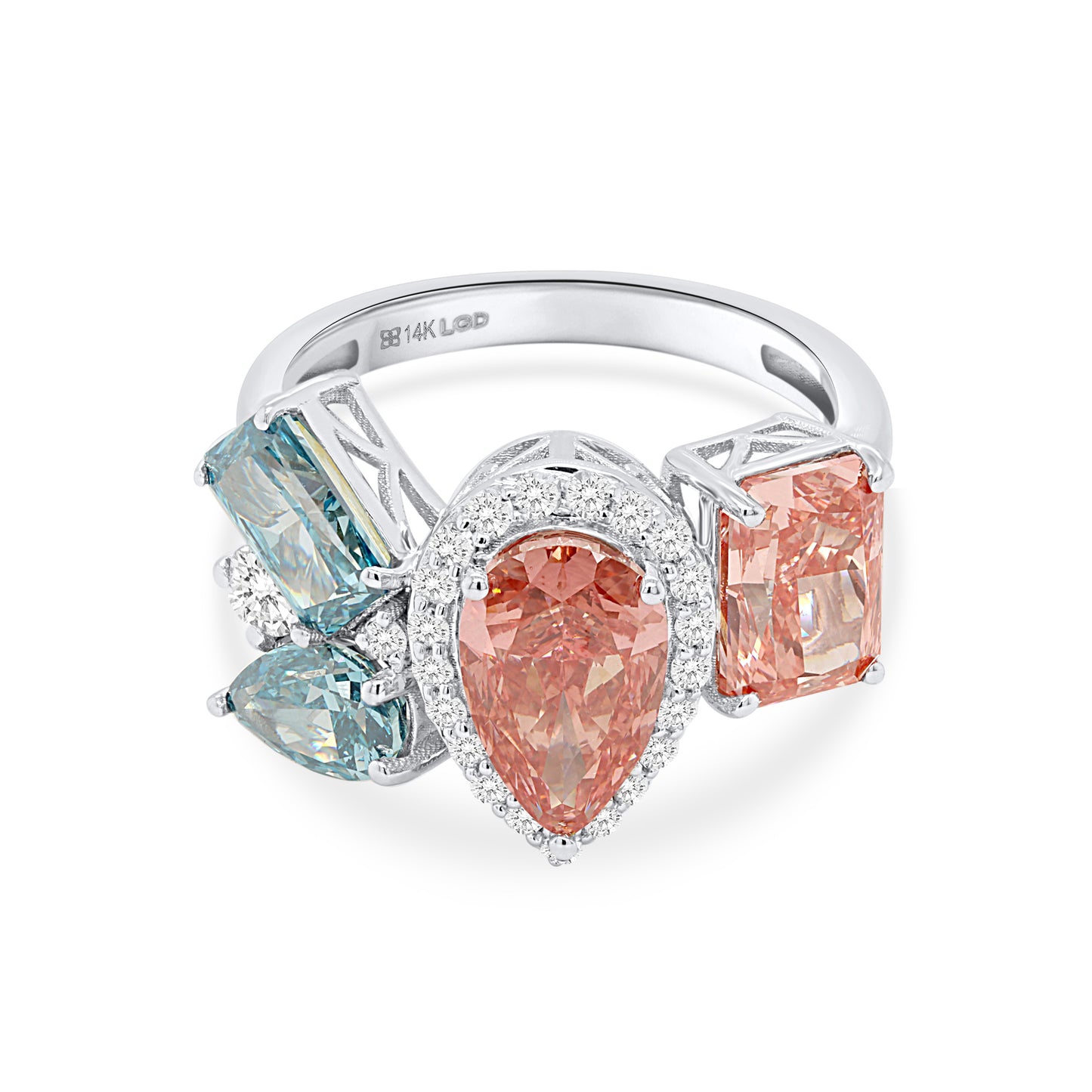 ATHENA: Pink & Blue Diamond 5.66 ctw 14Kt ring