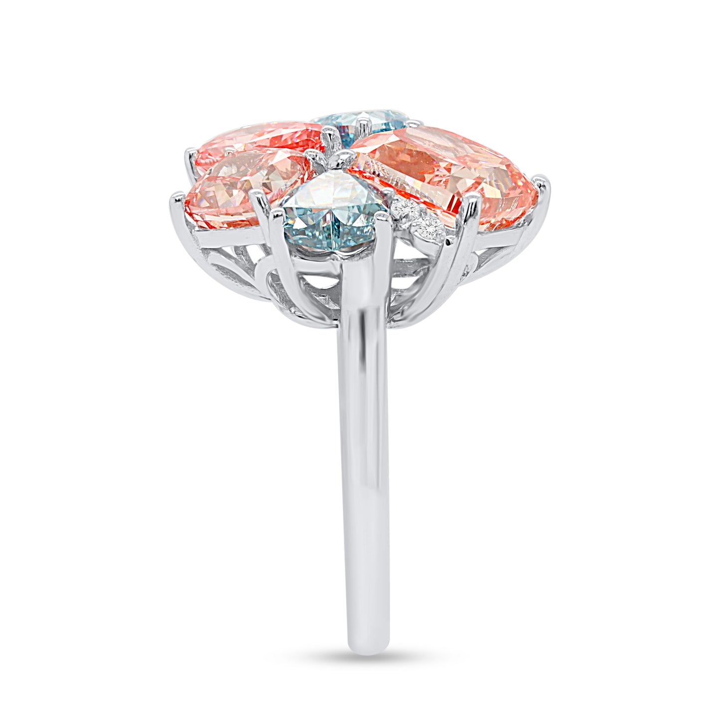 PERSEPHONE: Pink & Blue Diamond 7.20 ctw 14Kt ring