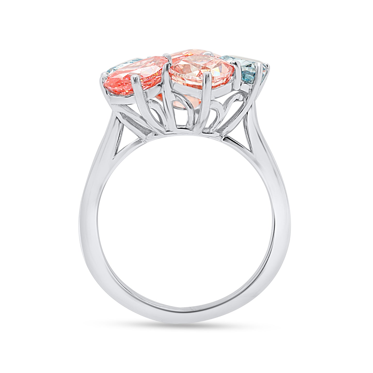 PERSEPHONE: Pink & Blue Diamond 7.20 ctw 14Kt ring