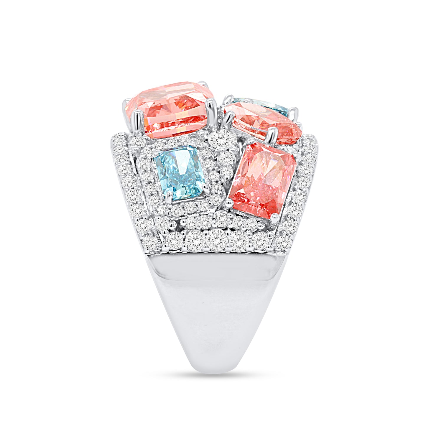 AURA: Pink & Blue diamond 9.62 ctw 14Kt ring