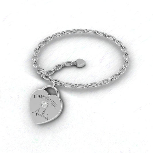 Diamond Girl Charm Bracelet
