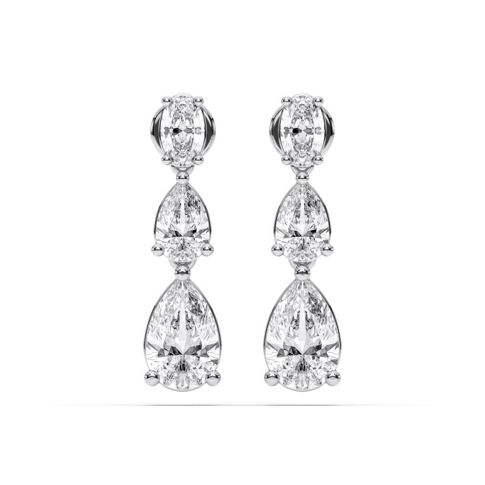 NEW: " Imperiale" 3.29 ctw Pearl/Oval 14Kt Gold earrings