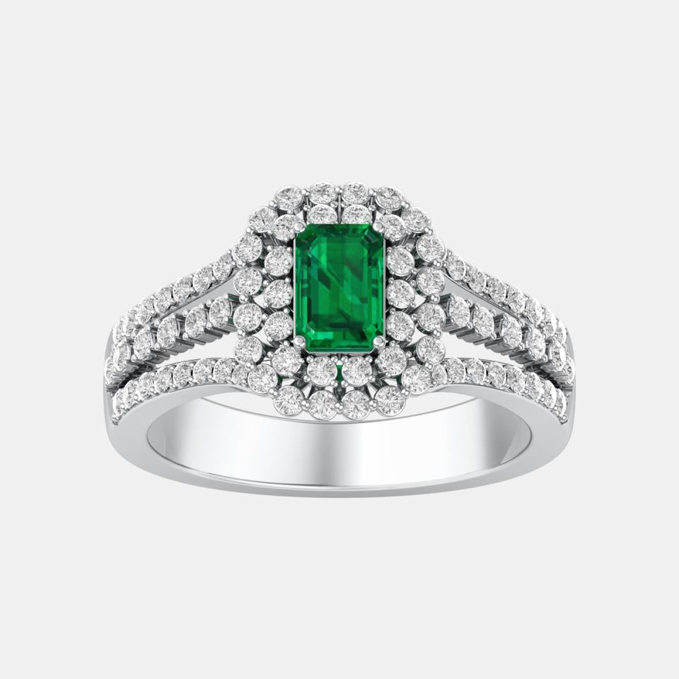 NEW: "Imperiale" Emerald/Diamond ring 1.18 ctw