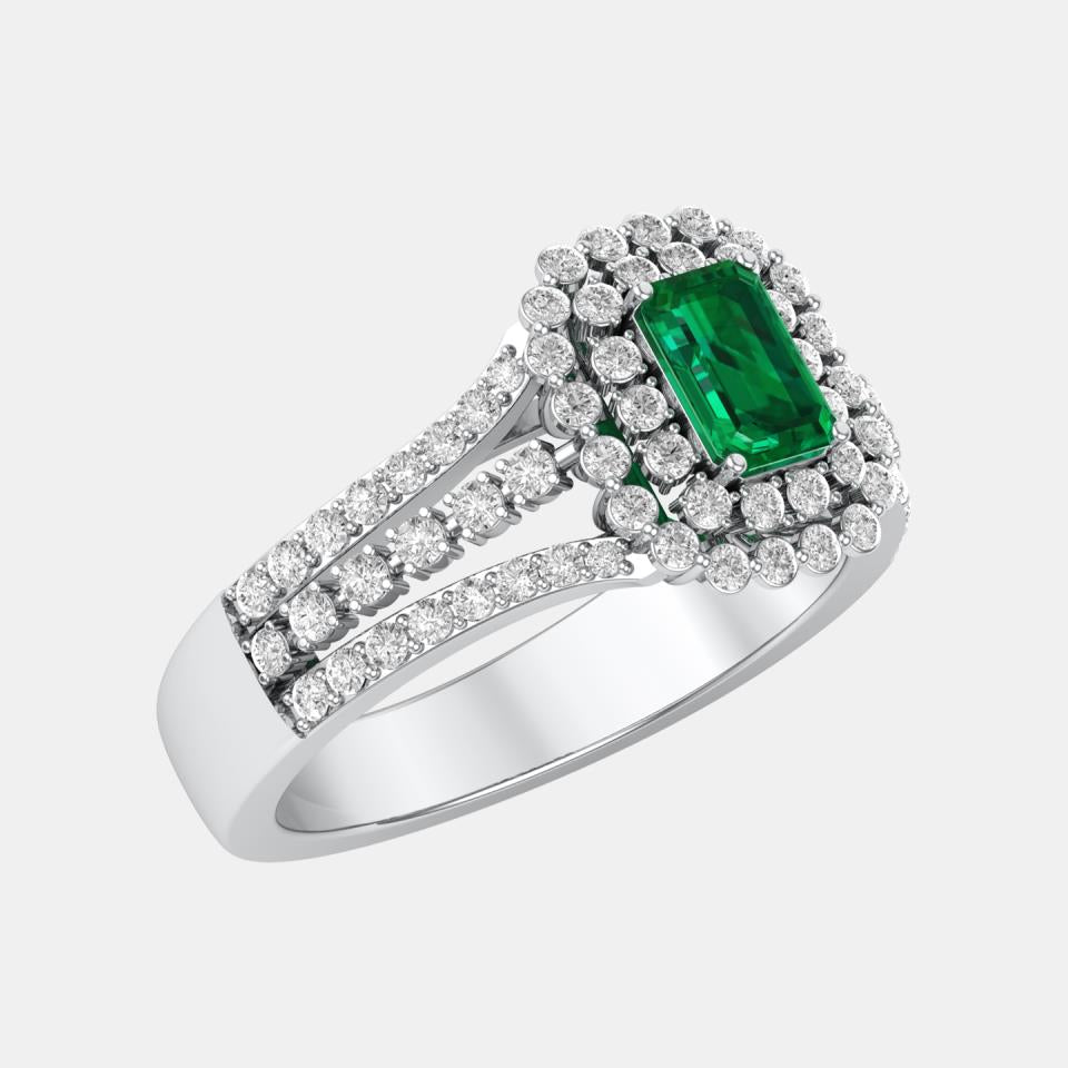 NEW: "Imperiale" Emerald/Diamond ring 1.18 ctw