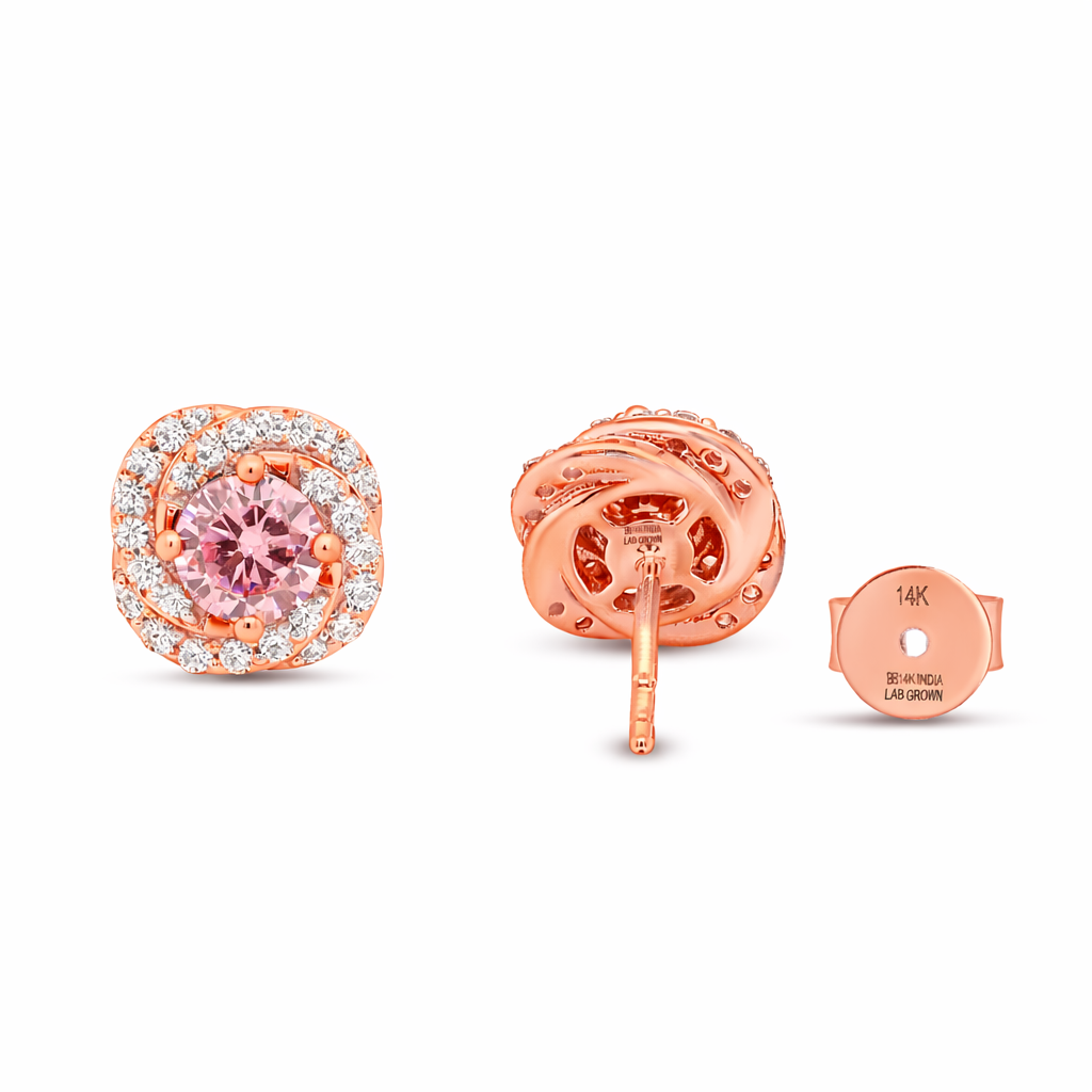 NEW: "Stellar Rose" 1.50 ctw Lab Pink Diamond Studs 14K