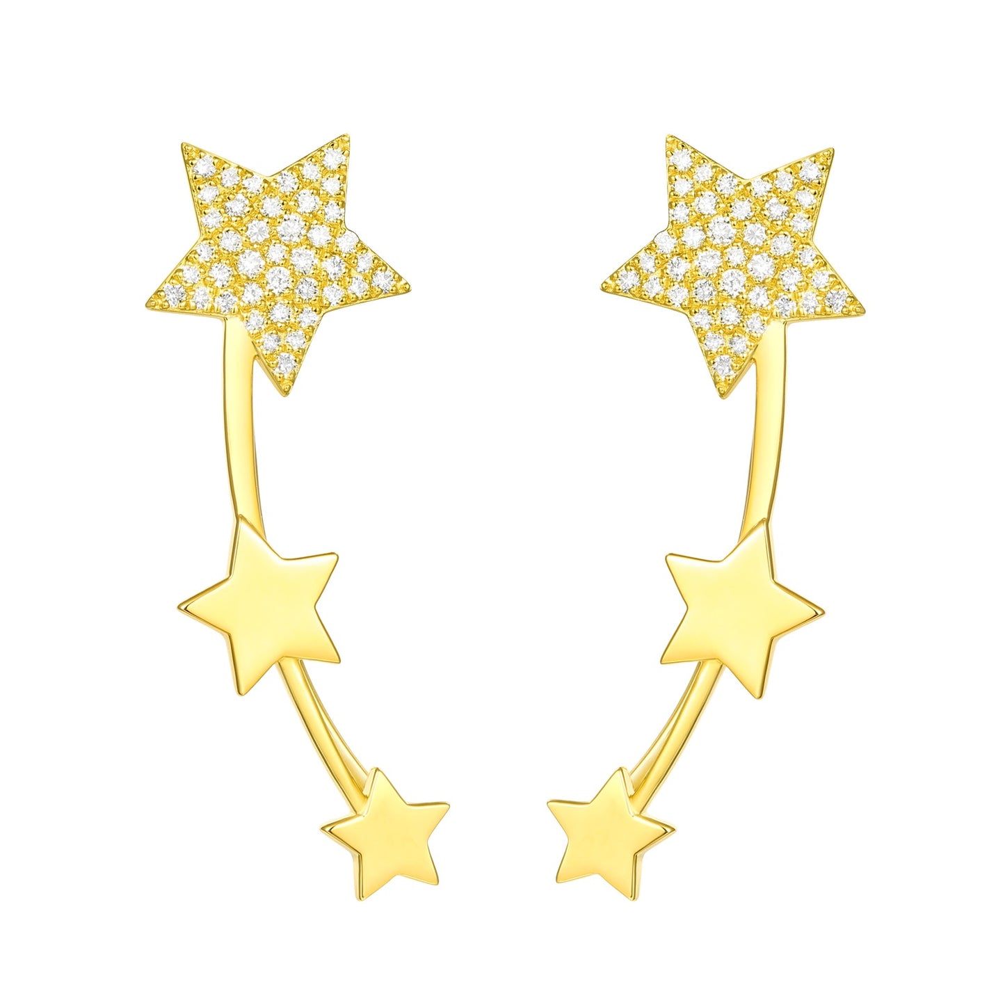 Lucky Stars Collection Lab Grown Diamonds Climber Earrings