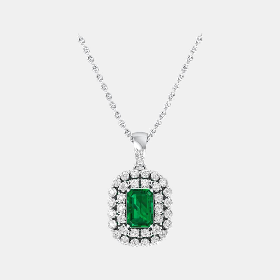 NEW: "Imperiale" Emerald/Diamond pendant 0.87 ctw