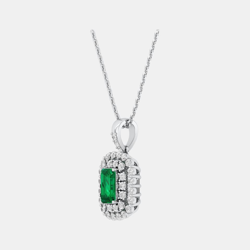 NEW: "Imperiale" Emerald/Diamond pendant 0.87 ctw