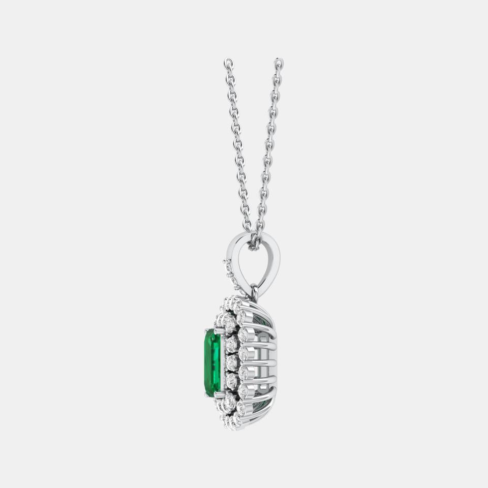 NEW: "Imperiale" Emerald/Diamond pendant 0.87 ctw