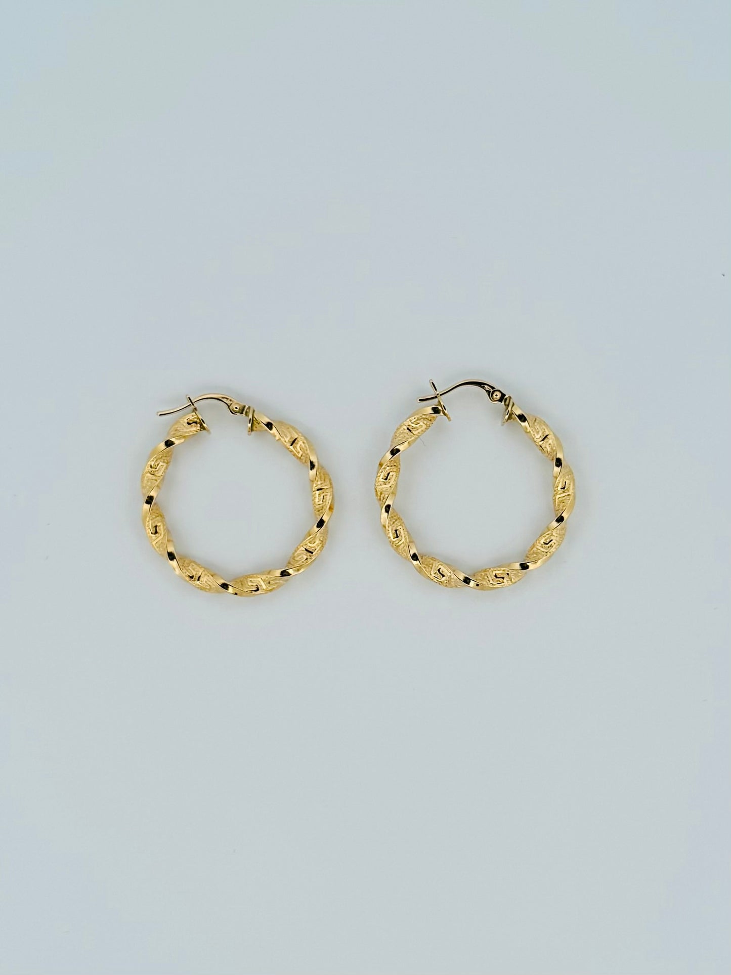 Golden Goddess - 18K Yellow Texture Rope Hoops