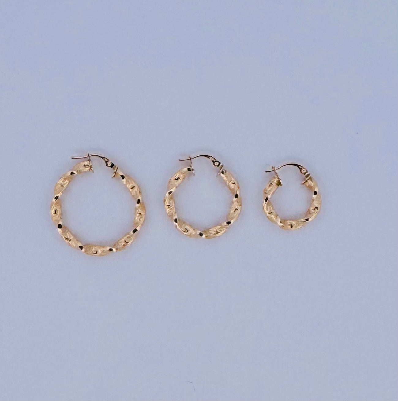 Golden Goddess - 18K Yellow Texture Rope Hoops