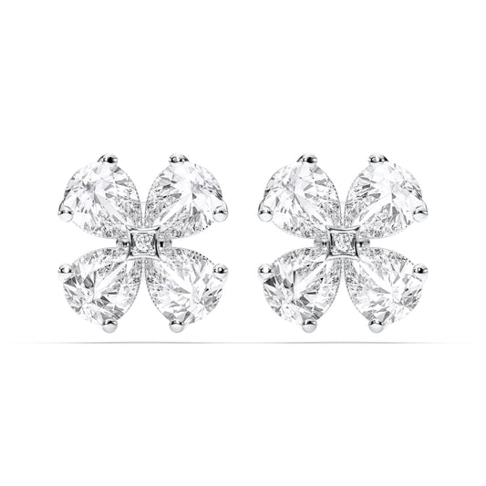 NEW: "Alteza" 1.92 ctw pear shape cluster 14Kt earrings