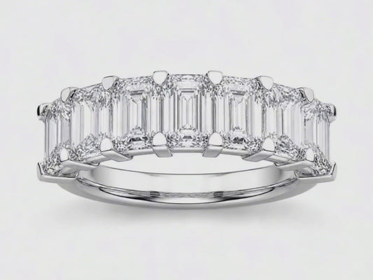 NEW: "The Empress" Emerald cut 7 stone ring 14Kt