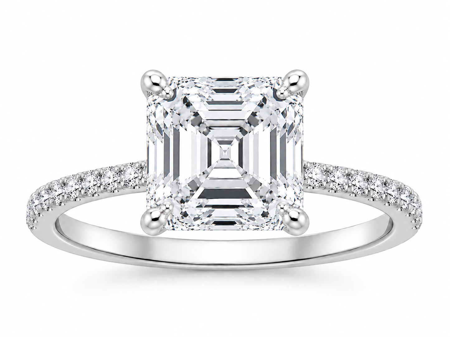 2.76 ctw Hidden Halo Asscher Cut Diamond Ring 14K