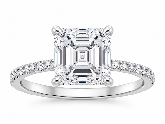2.76 ctw Hidden Halo Asscher Cut Diamond Ring 14K