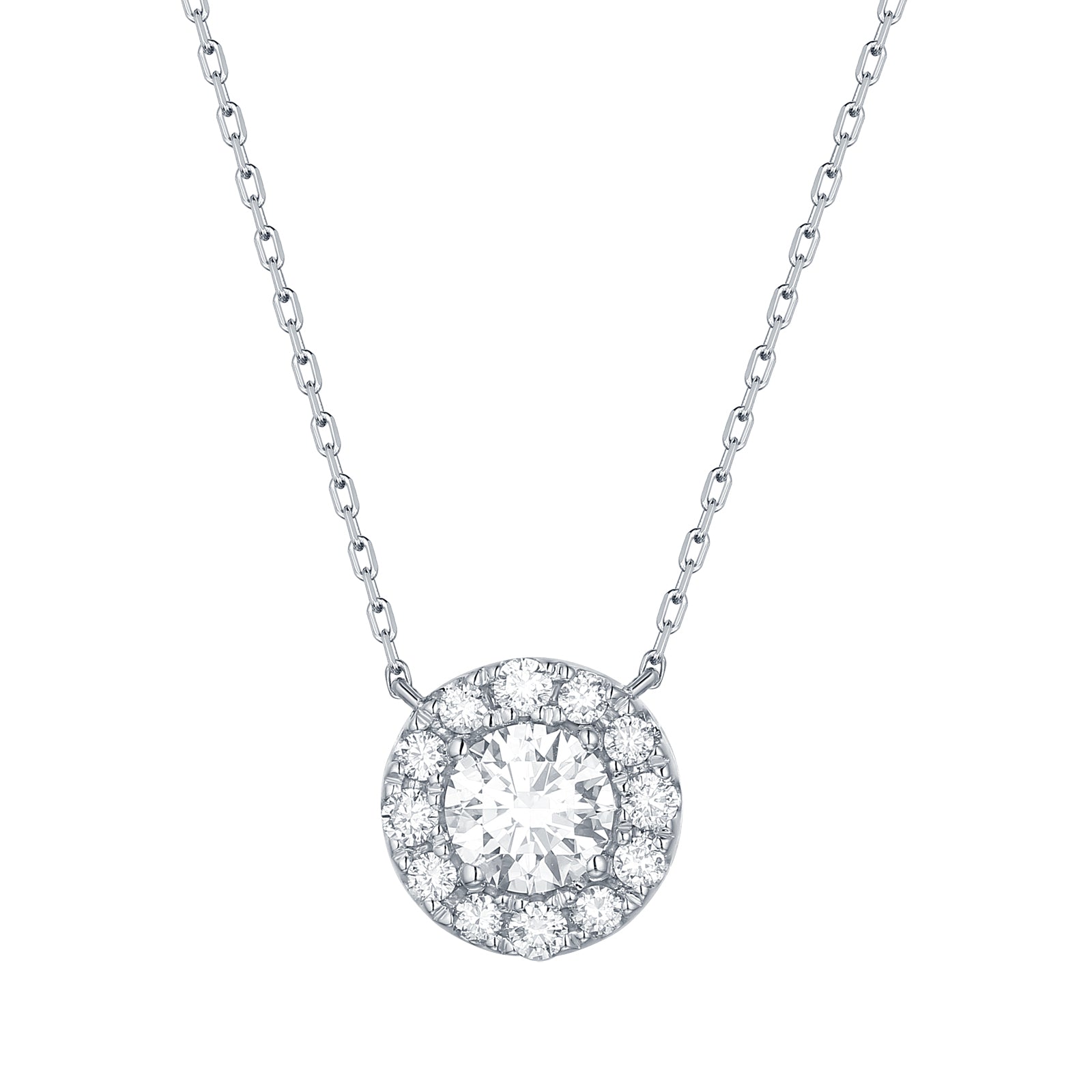 Halo Necklace | 14K Gold Lab Grown Diamond Necklace – Analucia Beltran ...