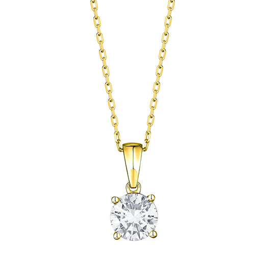 Solitaire Pendant | 14K Gold Lab Grown Diamond Necklace