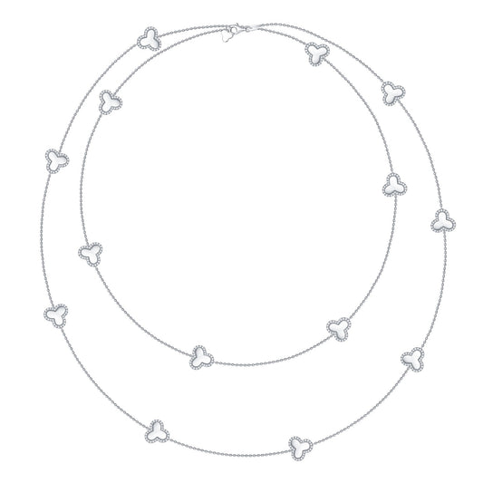 Love Collection Lab Grown Diamond Multi layered necklace Necklace Analucia Beltran Diamonds Rhodium plated
