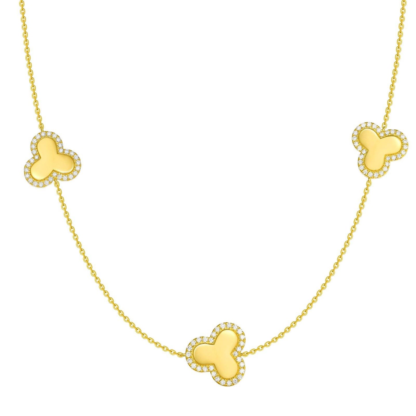 Love Collection Lab Grown Diamond Station necklace Necklace Analucia Beltran Diamonds 14 kt yellow gold plated