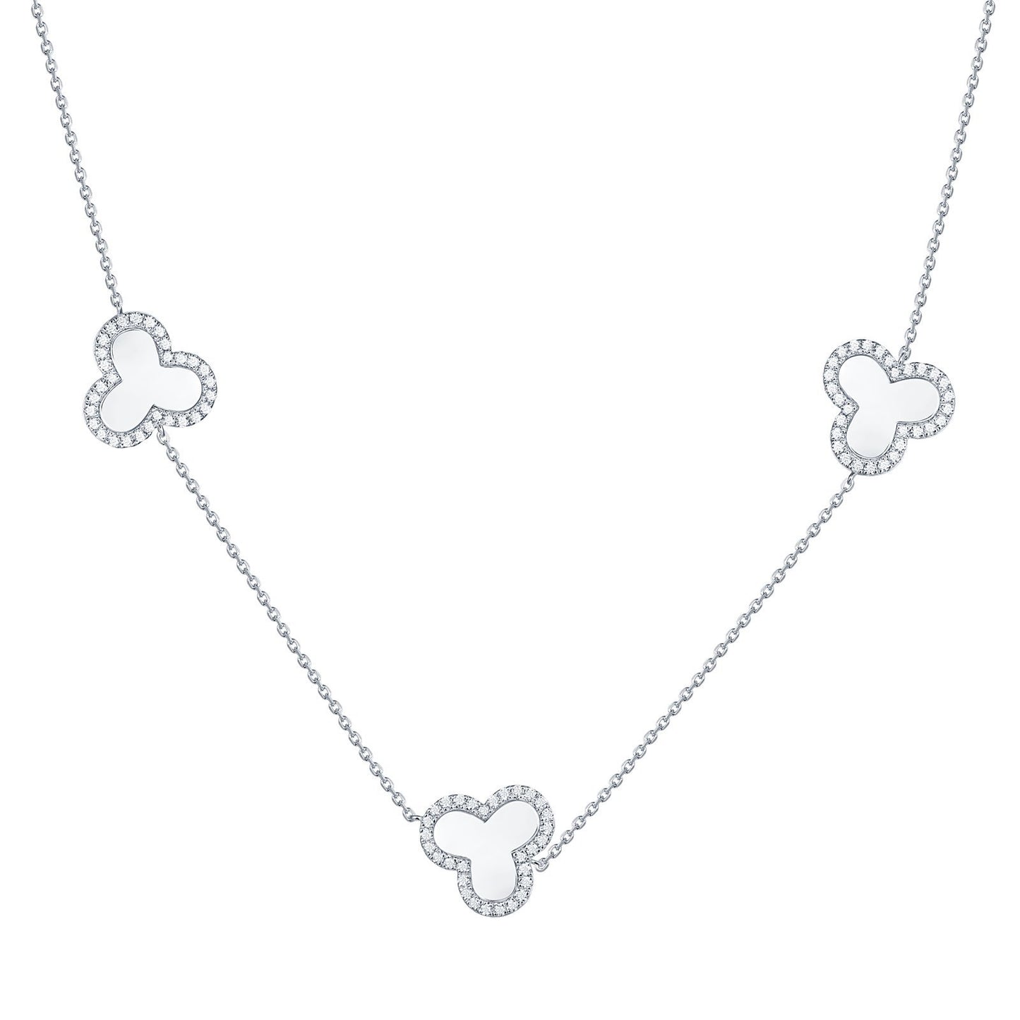 Love Collection Lab Grown Diamond Station necklace Necklace Analucia Beltran Diamonds Rhodium plated