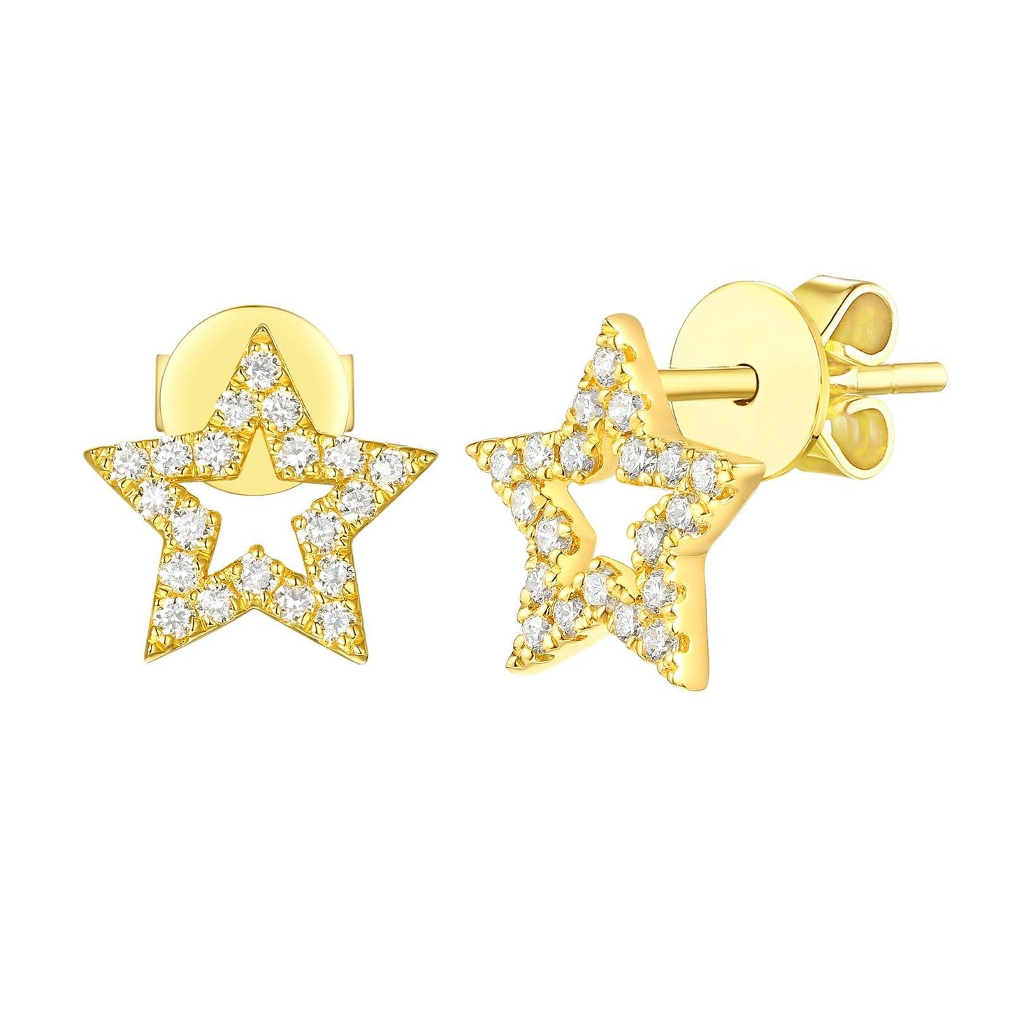 Lucky Stars Collection Lab Grown diamond stud earrings Earrings Analucia Beltran Diamonds 14 kt yellow gold plated